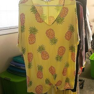 Entropy yellow pineapple shirt Size L